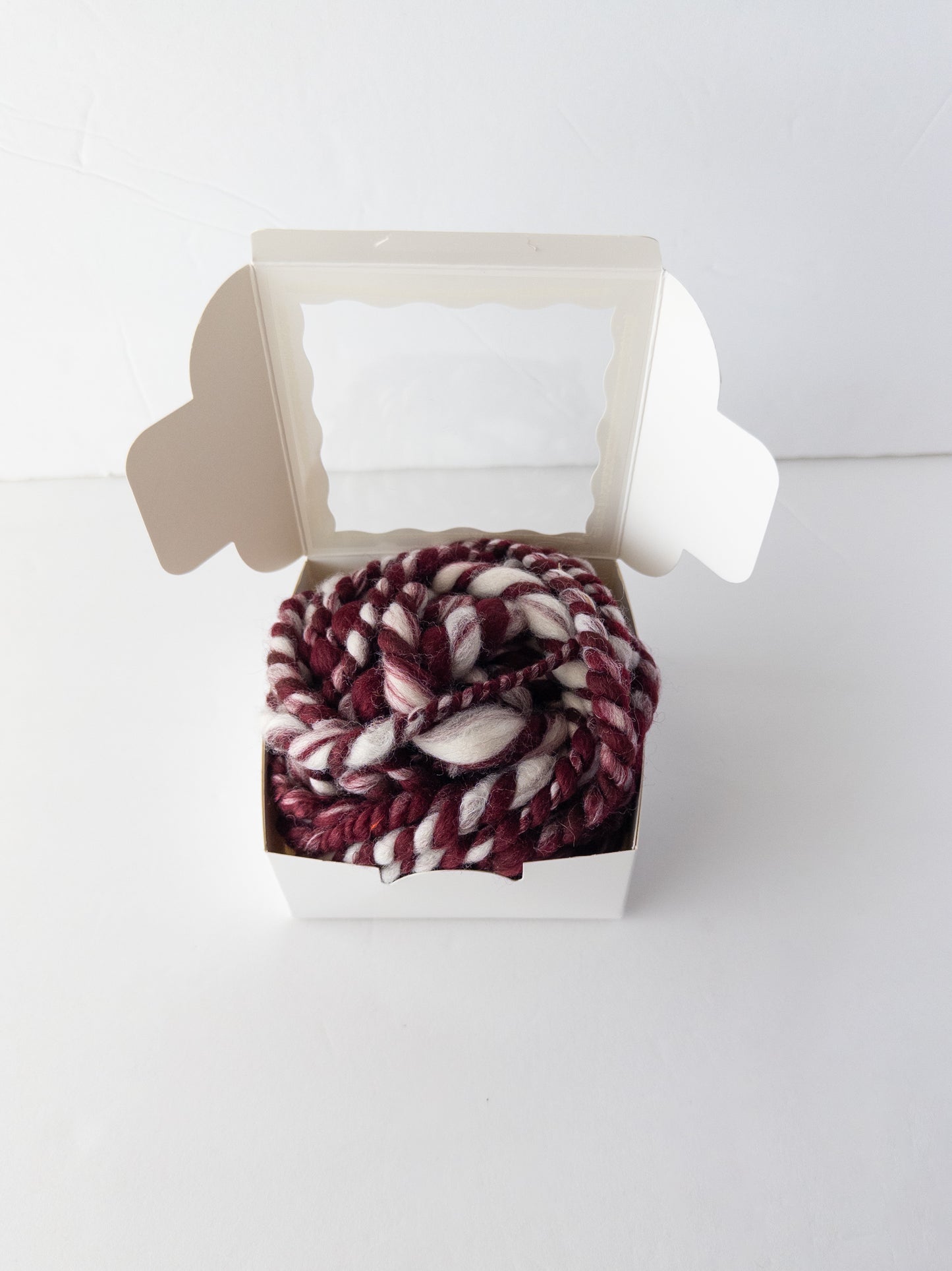 Red velvet whoopie pie handspun art yarn
