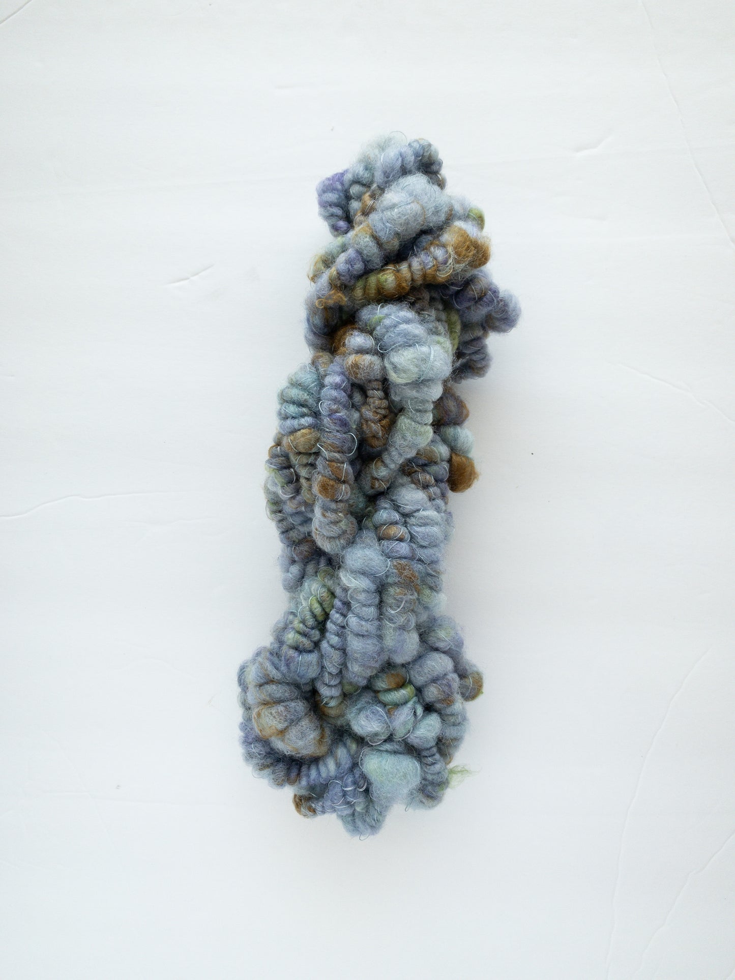 Blue purple wisteria handspun art yarn