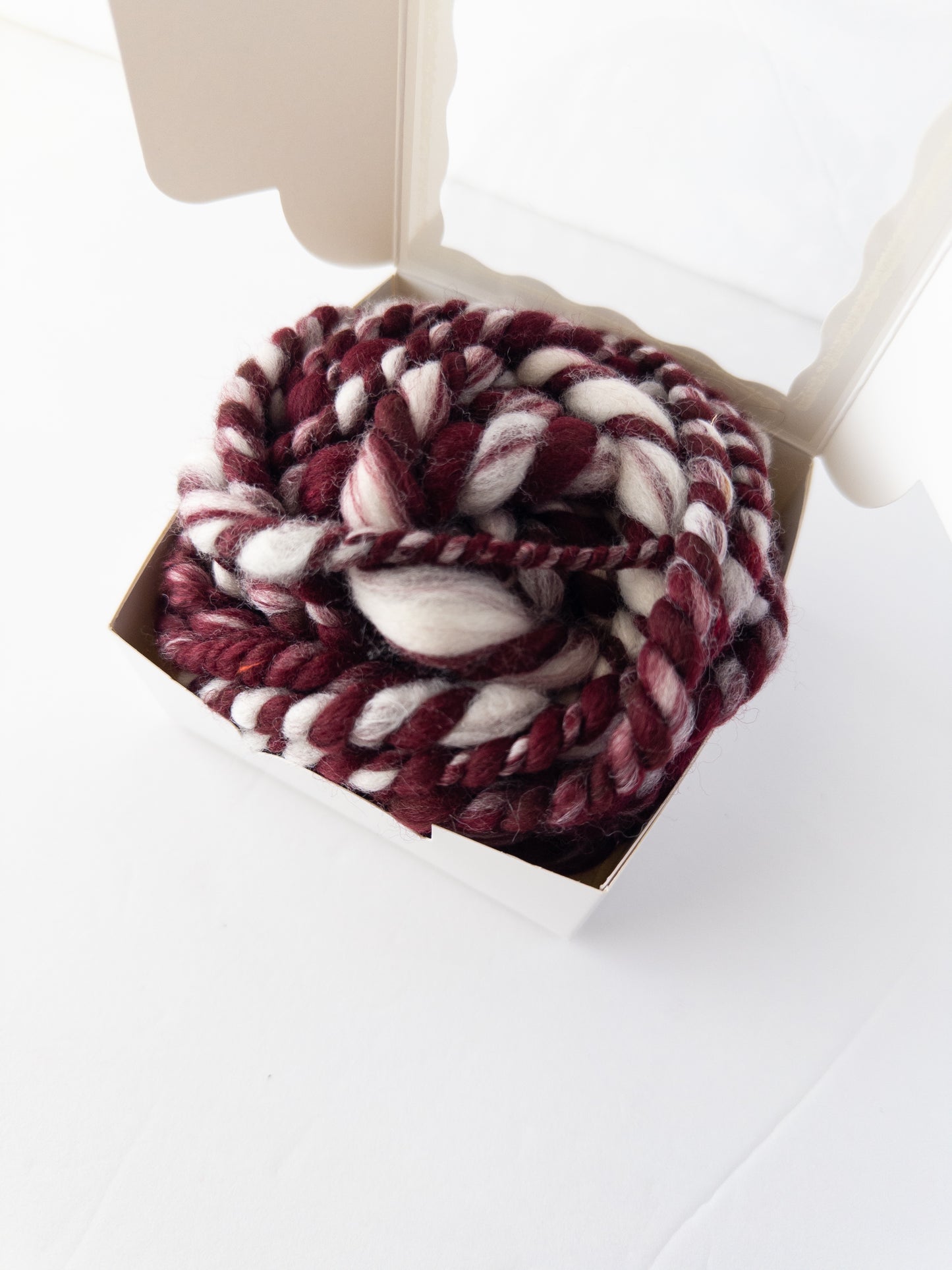 Red velvet whoopie pie handspun art yarn