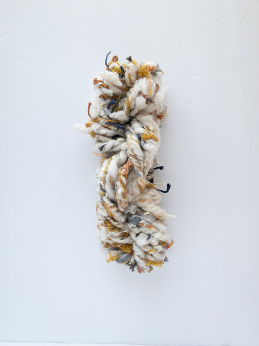 Colorful scrappy handspun art yarn