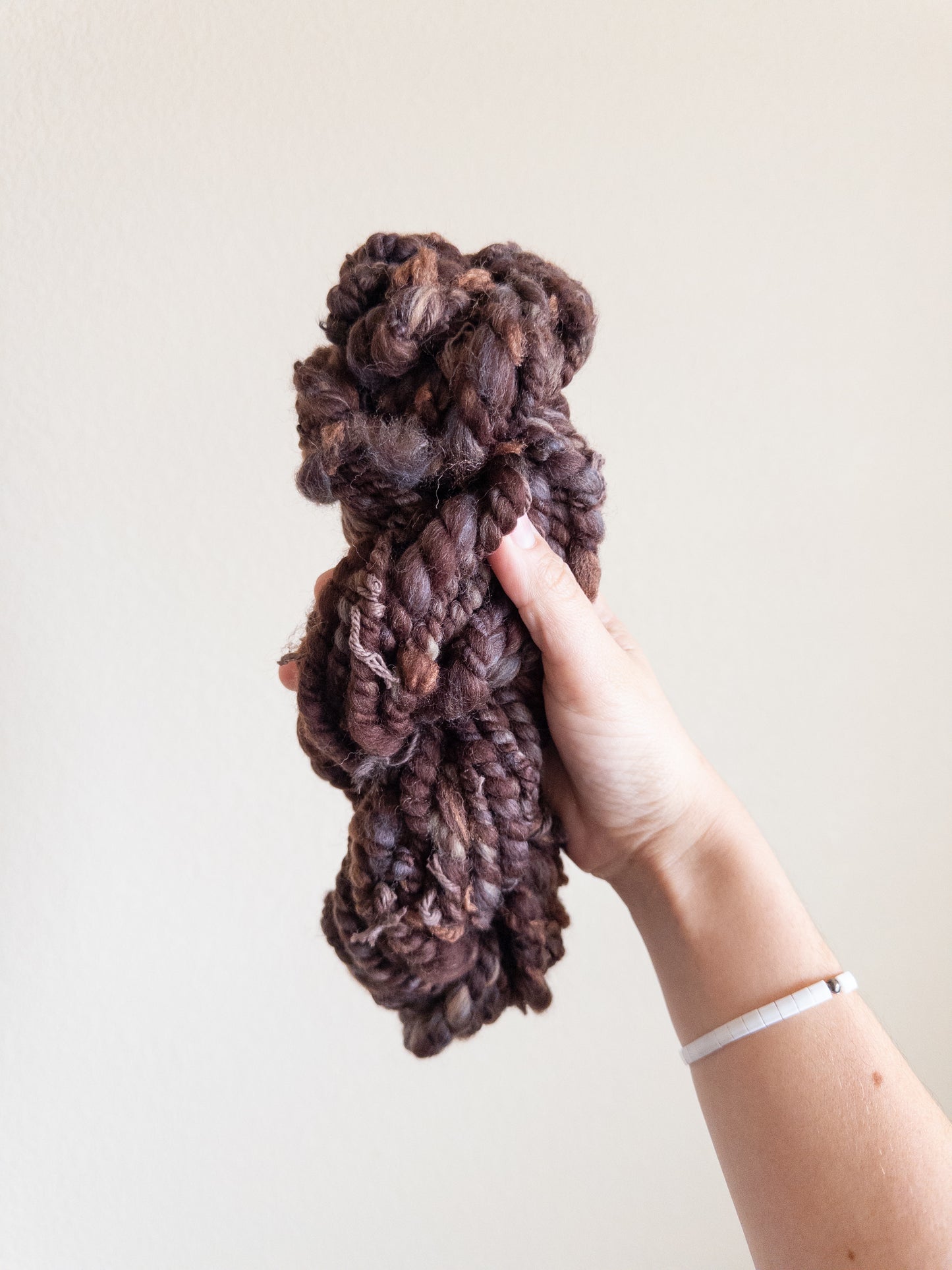 Brownie handspun scrap art yarn