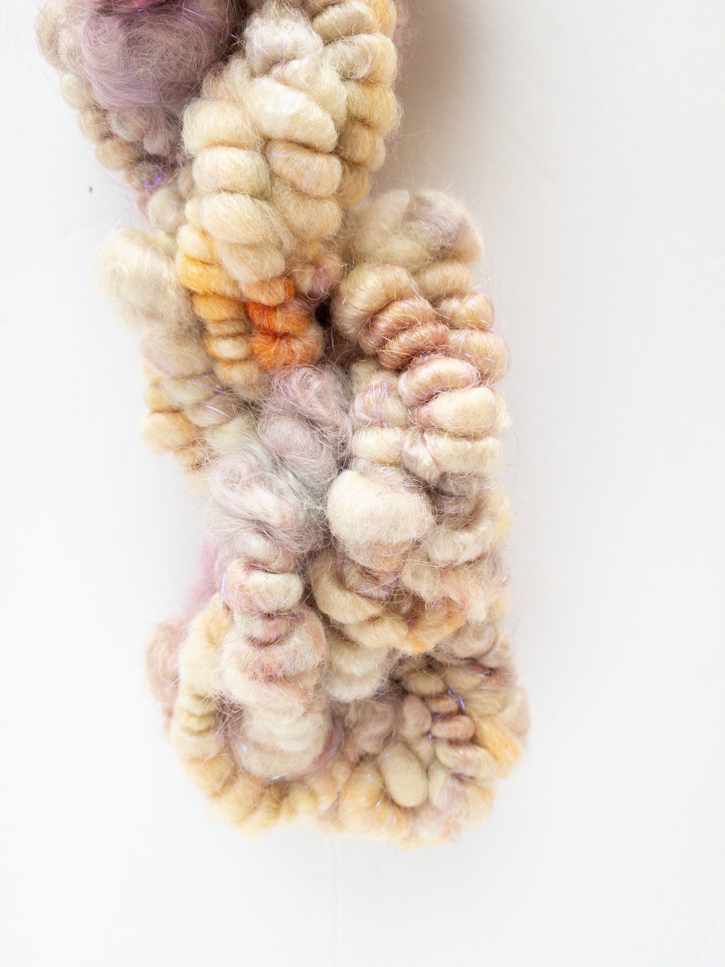 Sparkle creamsicle handspun art yarn