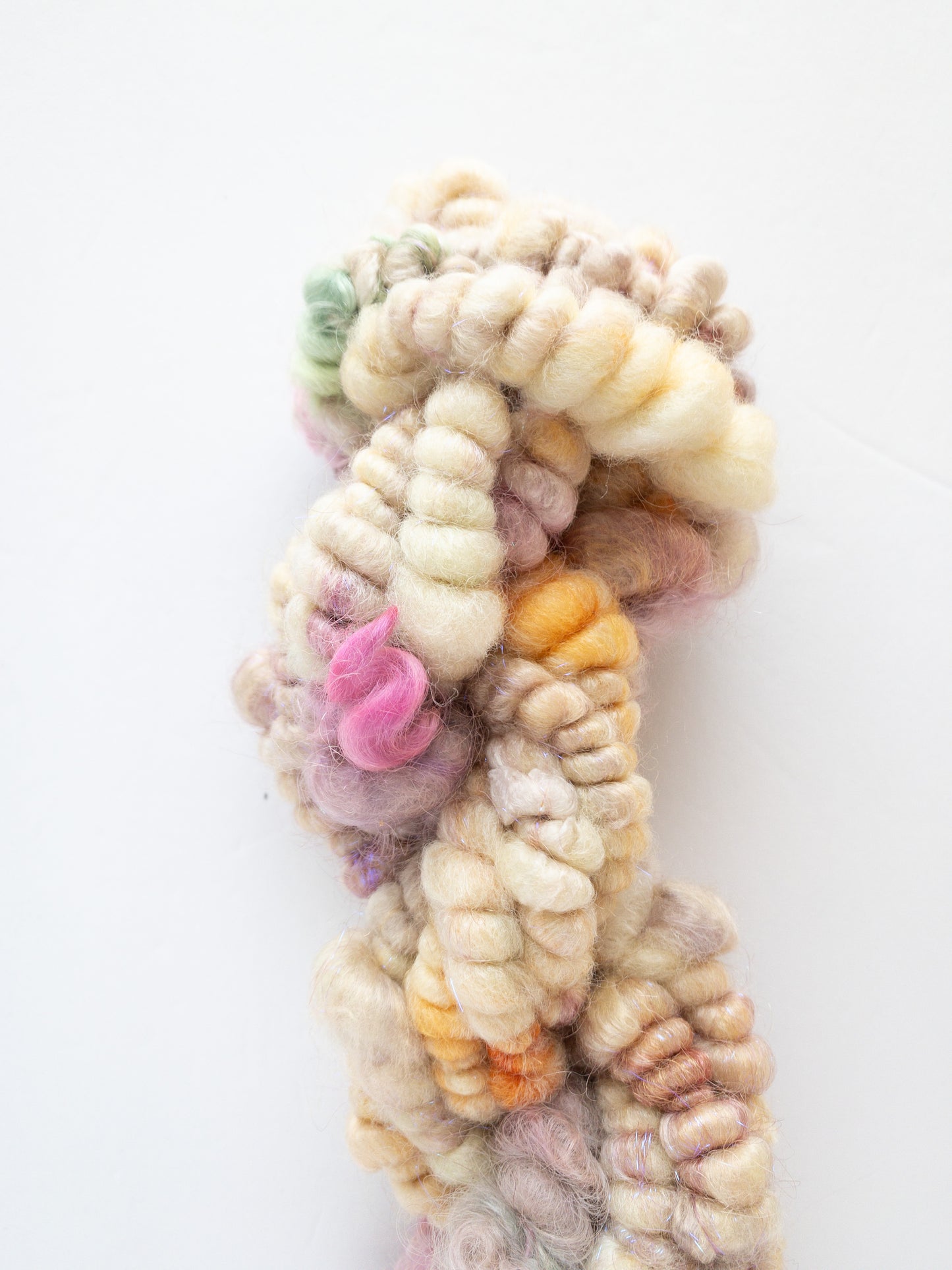 Sparkle creamsicle handspun art yarn