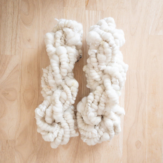 Ready to ship Glow in the dark handspun scrap art yarn