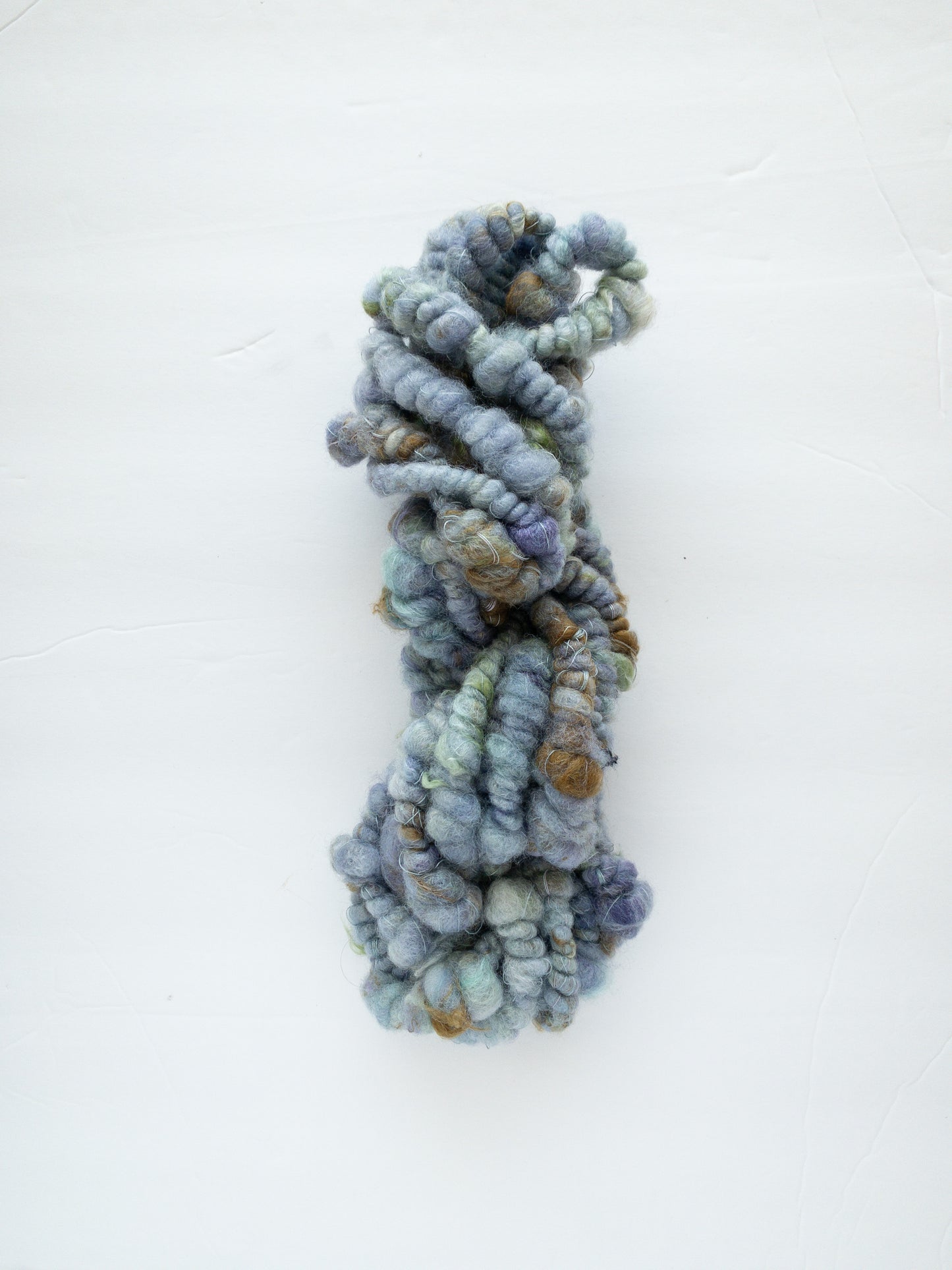 Blue purple wisteria handspun art yarn