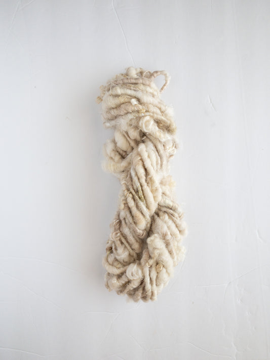 Beige sparkles handspun art yarn