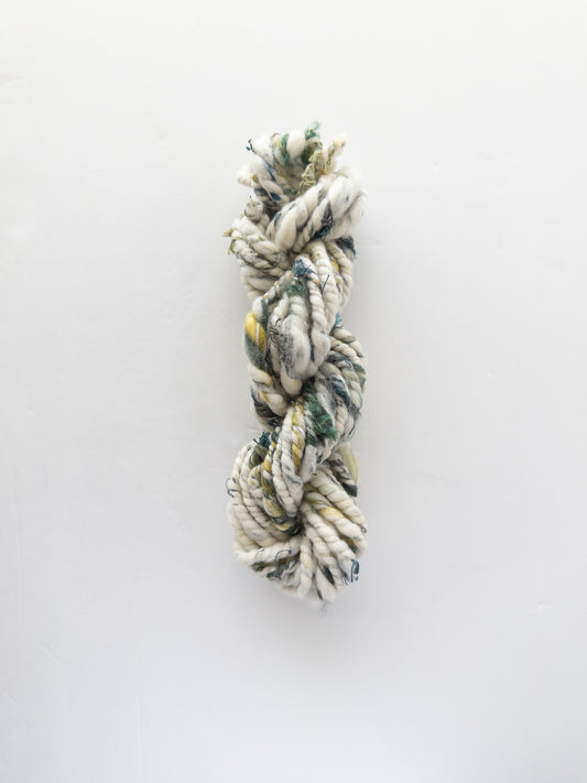 Creamy Matcha Latte Handspun scrap art yarn
