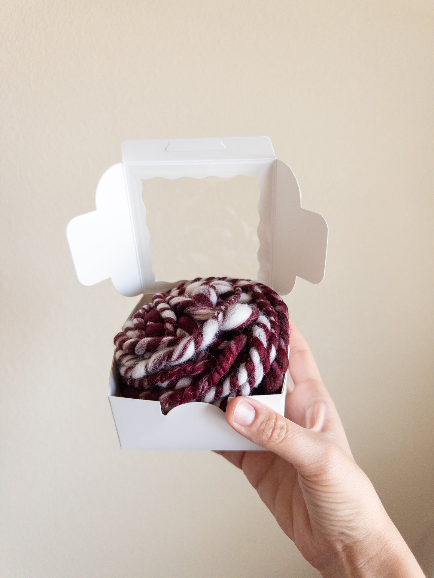Red velvet whoopie pie handspun art yarn