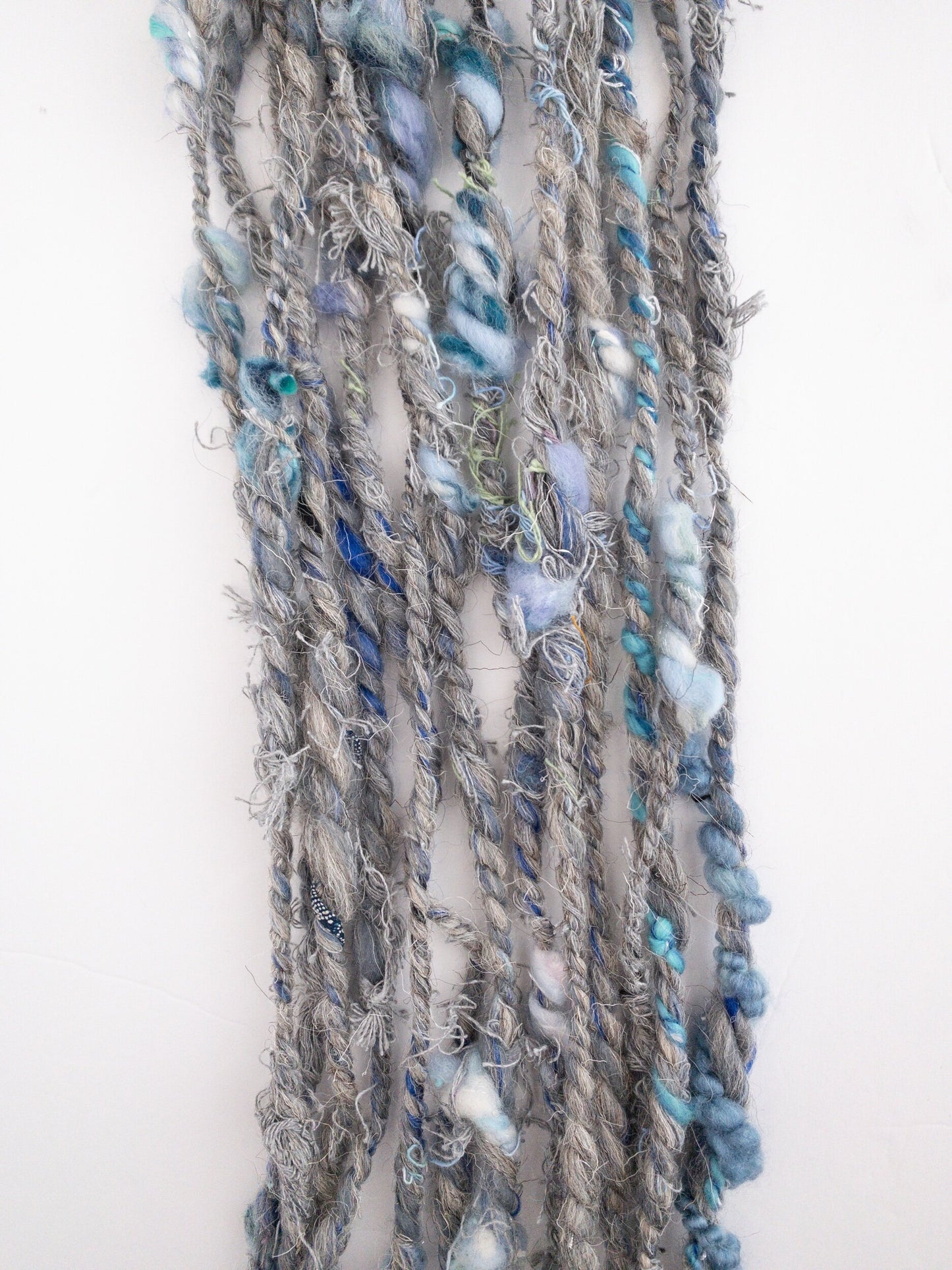 Stormy Skies handspun scrap art yarn