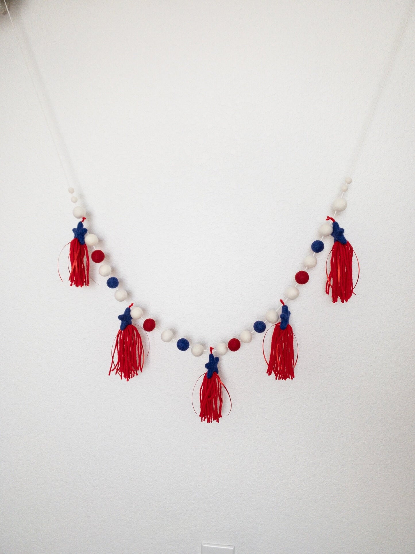 Red white and blue garland