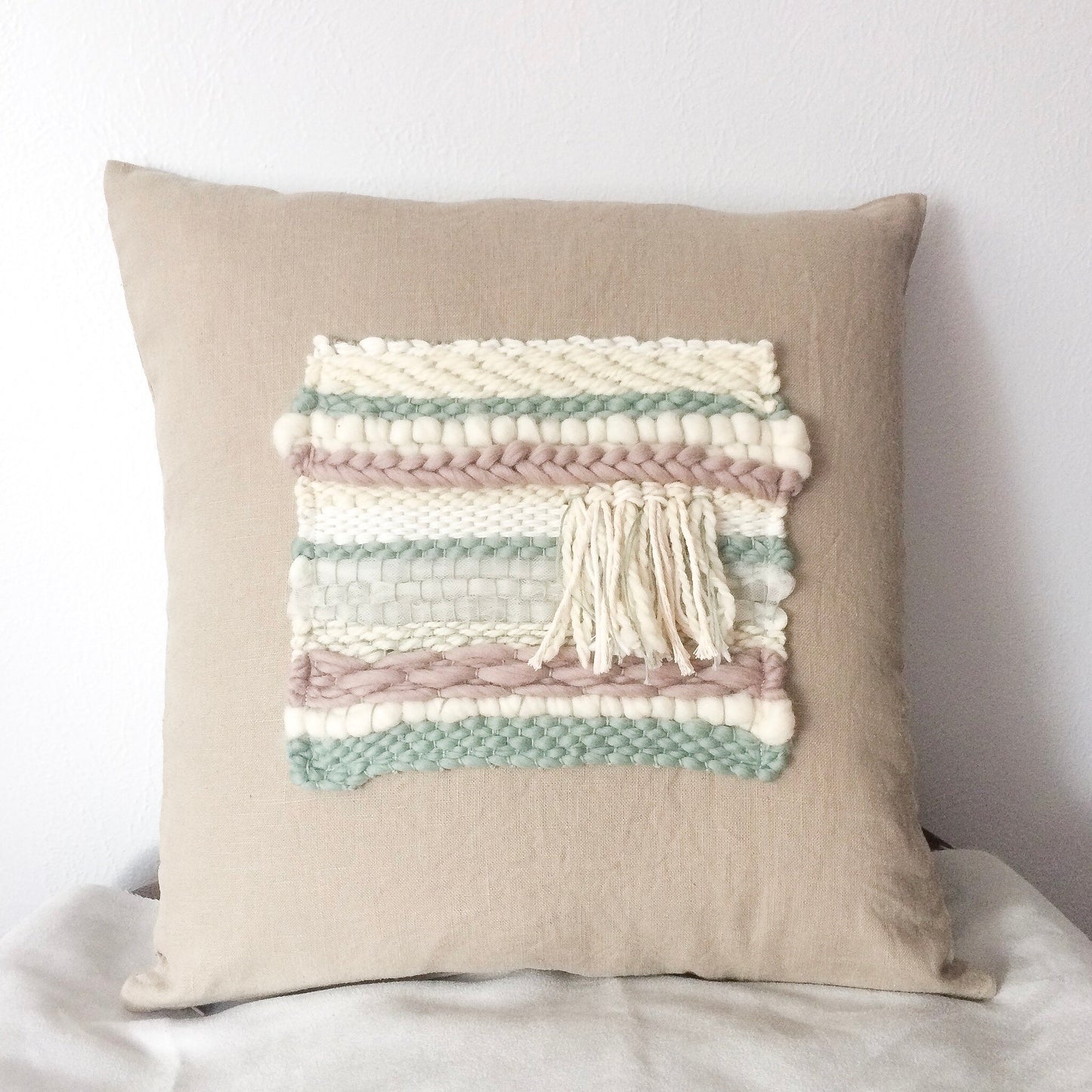 Seafoam woven pillow cover