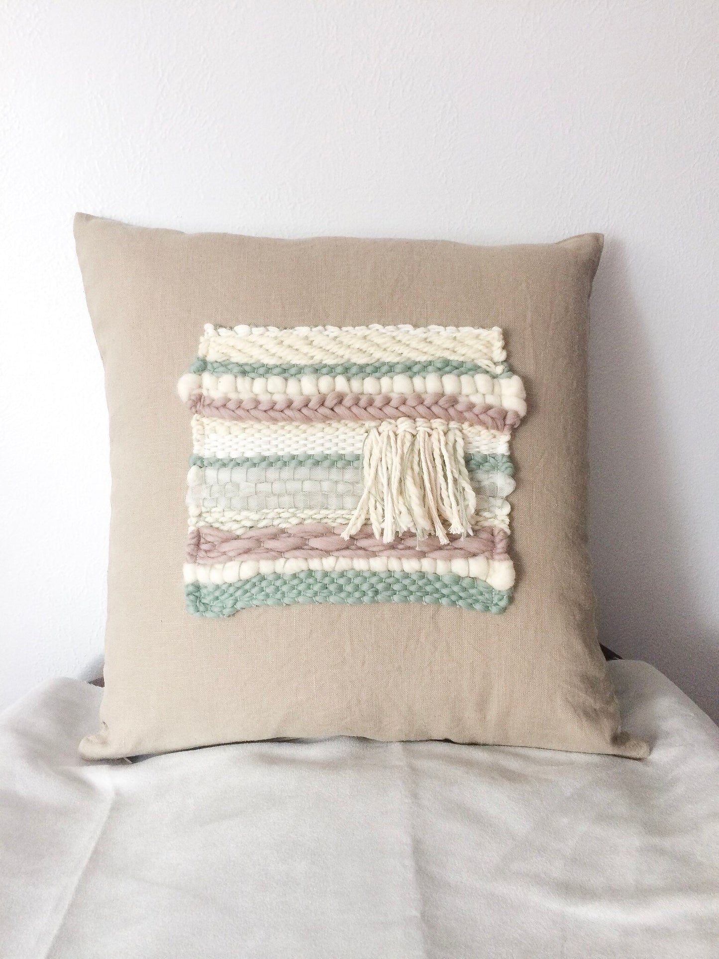 Seafoam woven pillow cover