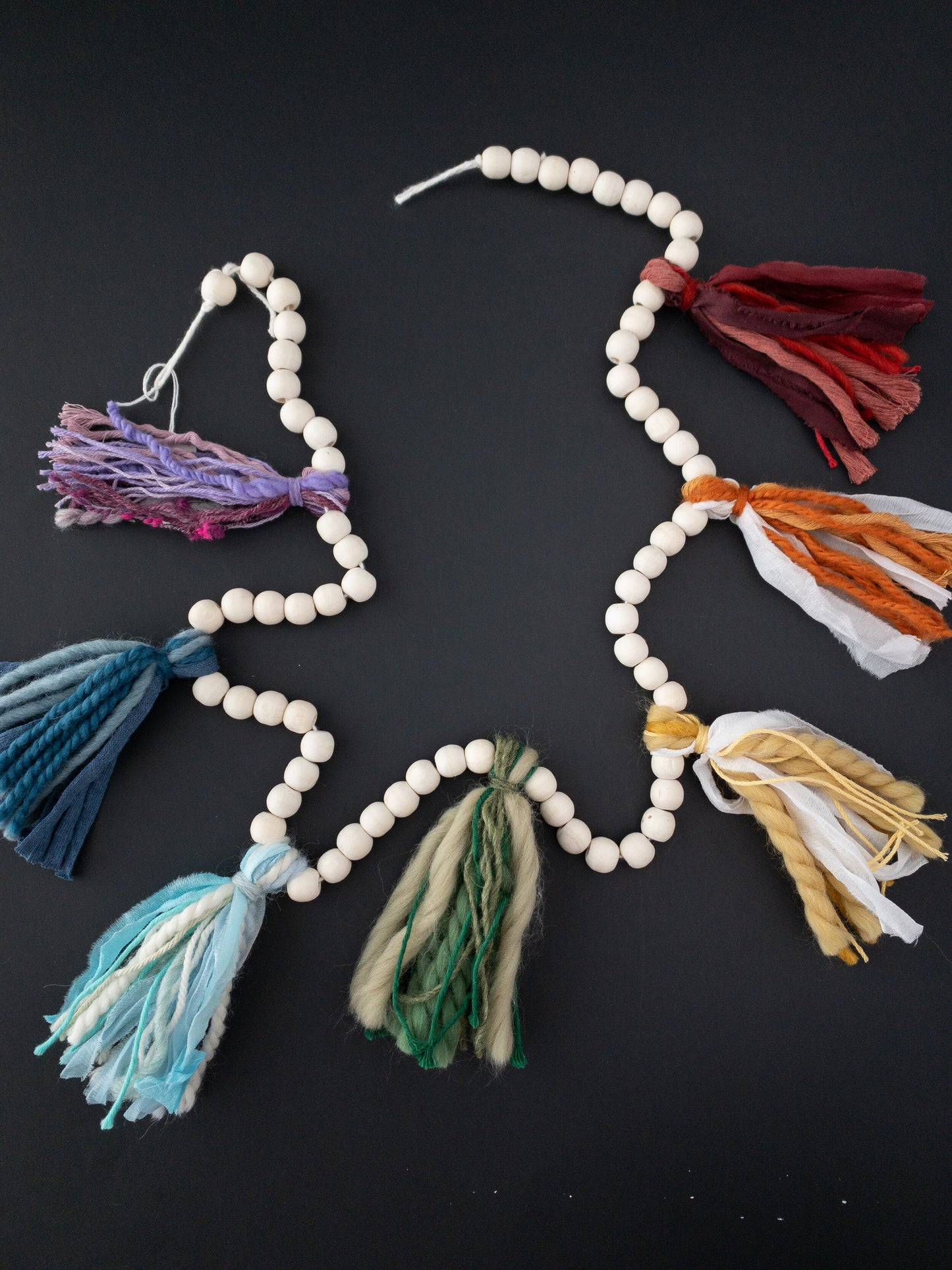 Rainbow tassel garland