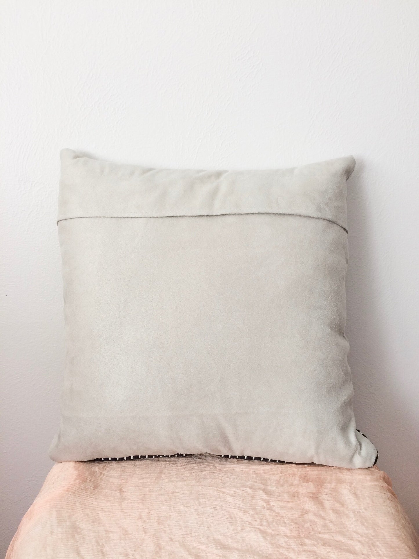 Charcoal and grey woven pillow