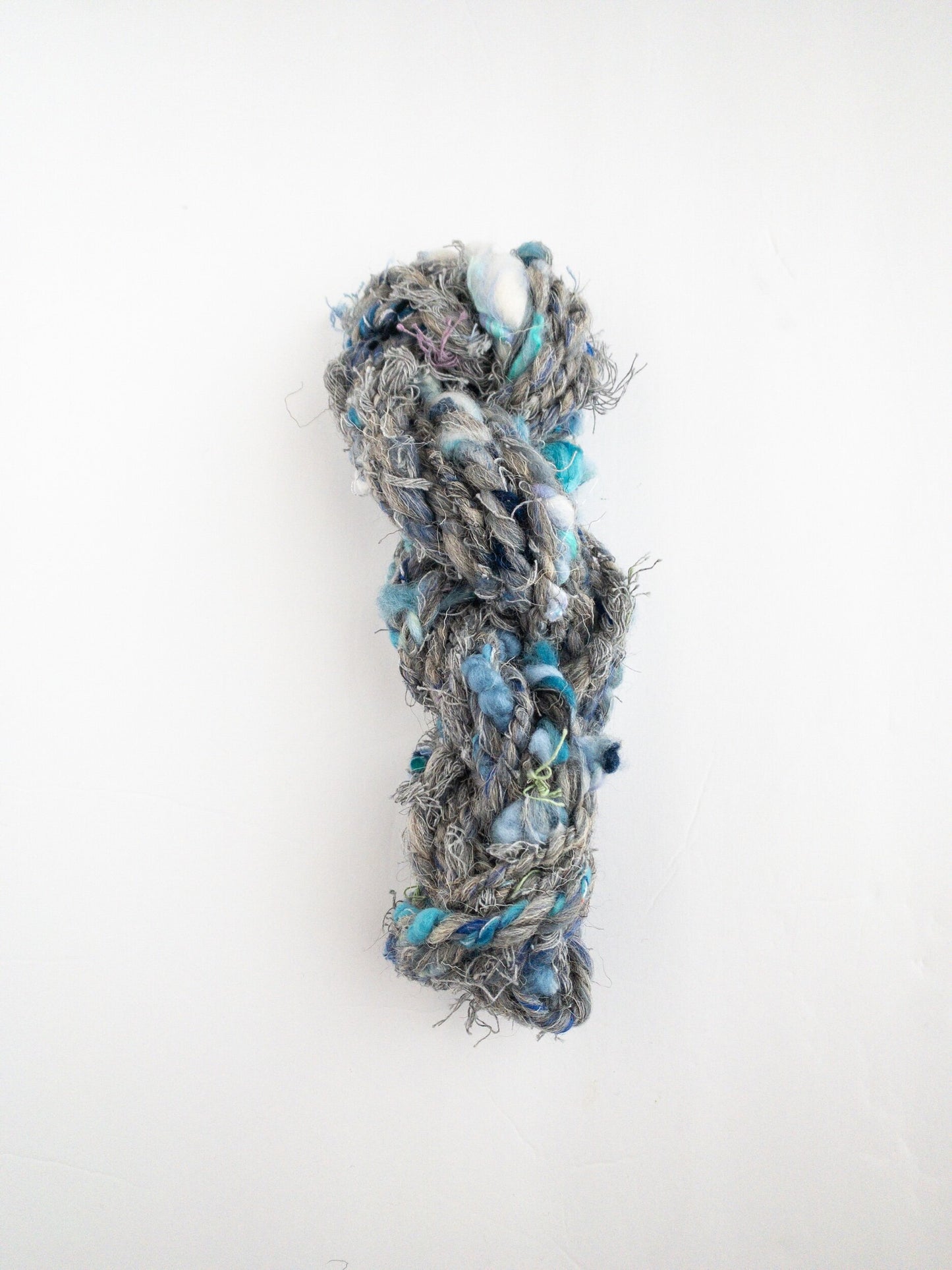 Stormy Skies handspun scrap art yarn