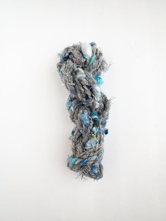 Stormy Skies handspun scrap art yarn