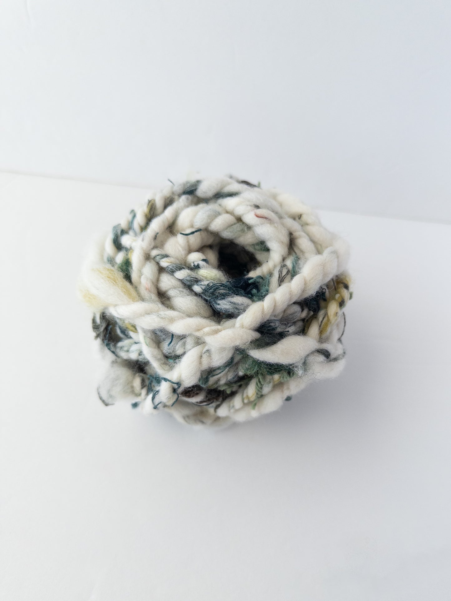 Creamy Matcha Latte Handspun scrap art yarn
