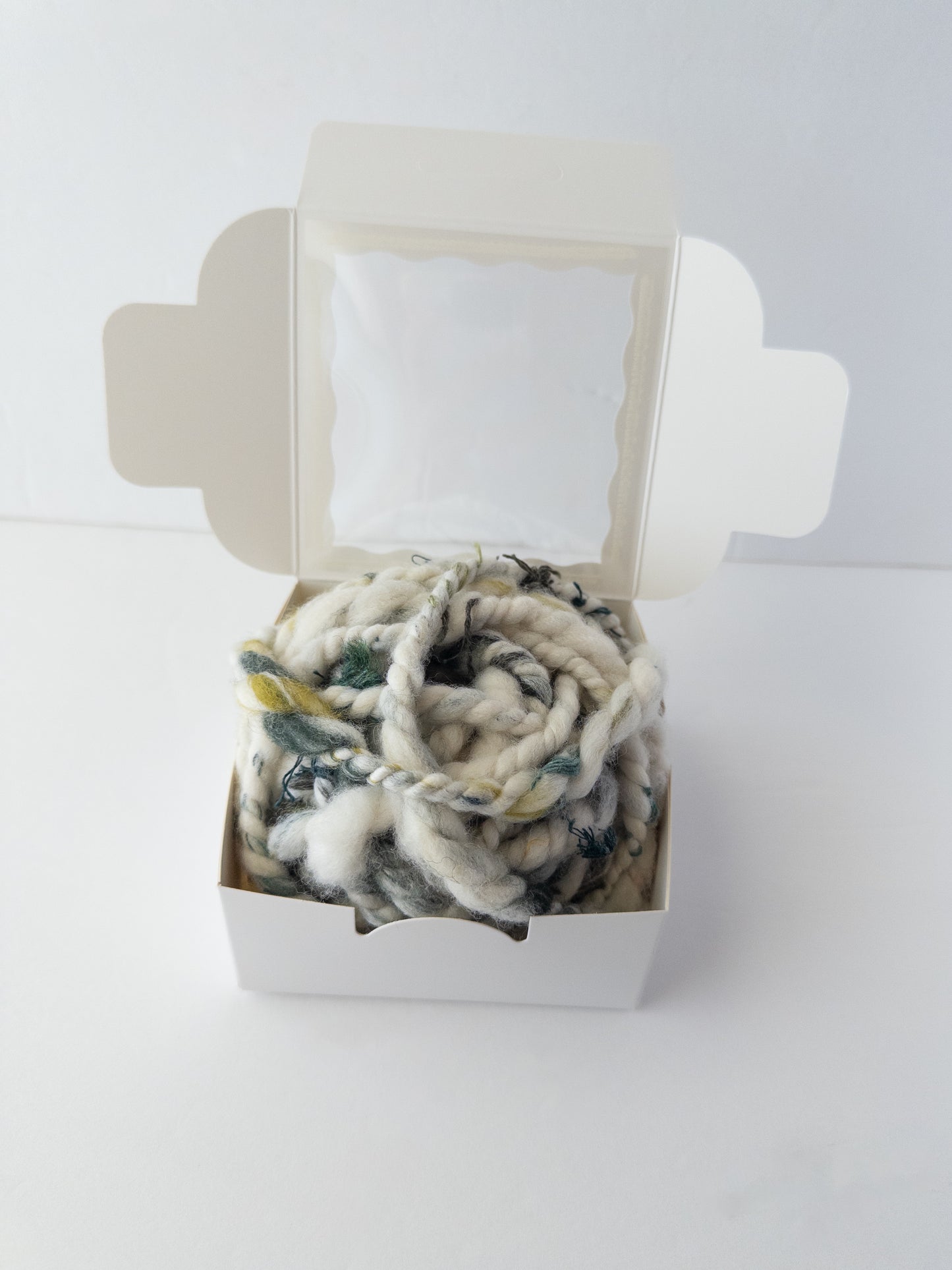 Creamy Matcha Latte Handspun scrap art yarn