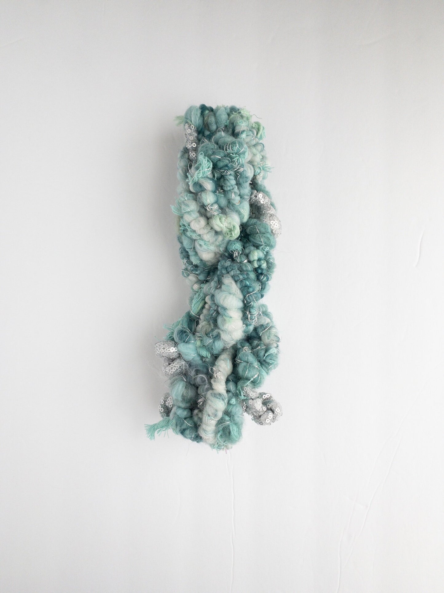 Iced Lake sequin handspun scrap art yarn
